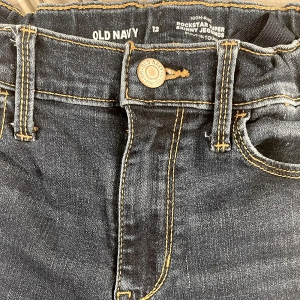 Old Navy Girls Rockstar Super Skinny Jeggings‎ w/adjustable waist Size 12